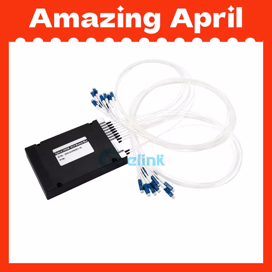 Módulo DWDM Mux/Demux de 16+1CH 100g, módulo DWDM ótico da caixa do ABS de 0.9mm LC/PC com porta de Exp
